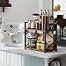 RUILALIFE 2 Tier Kitchen Counter Shelf Organizer, Coffee Bar Station Organizer for Countertop，Space Saving Spice Rack, Desk Shelf Riser, Coffee Bar Accessories(Rustic Brown, Medium)