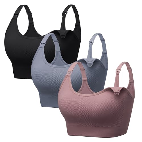 Image of Angelhood Non-Padded Minimizer Nursing Bras for Breastfeeding Support Maternity Sports T-Shirt Bras Wireless Sleep Bralettes