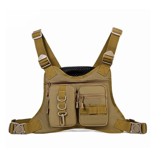 Genérico Chaleco táctico frontal compatible con bolsa de pecho, for deportes al aire libre, viajes, pesca y senderismo(G)