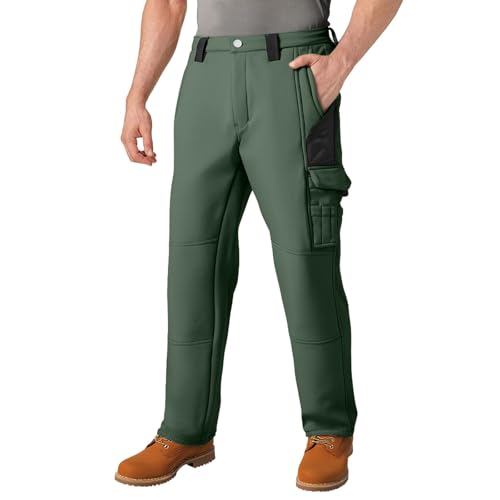 Pantalones térmicos para hombre, pantalones cargo de invierno, impermeables, resistentes a la abrasión, pantalones tácticos, transpirables, pantalones de trabajo de trekking, pantalones cálidos de