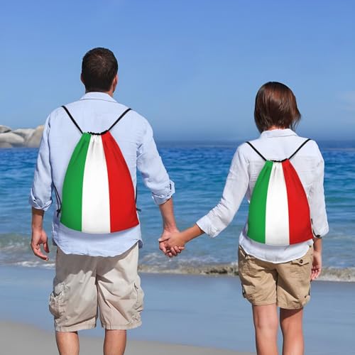 Generic Italia Italy Italian Flag Drawstring Backpack Gym Sackpack Beach Bag for Women Men, Medium3