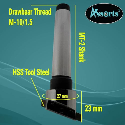 Image of MT-2 Mini Fly Cutter Head 27mm Diameter M10 /1.5 Thread HSS Tool Steel Morse Taper 2 Arbor Watchmaking & Milling Tool
