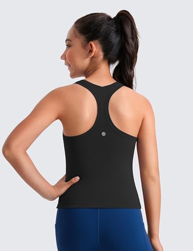 CRZ YOGA Girls Butterluxe Crew Round Neck Racerback Workout Tank Tops for Teen Kids Active Casual Dance Crop Sleeveless2