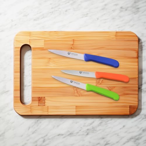 Foto von GRÄWE Gemüsemesser, Set, kleines Küchenmesser-Set, Obstmesser, Schälmesser, Edelstahl, schwarz, super scharf geschliffen (Bunt, 3er Set)