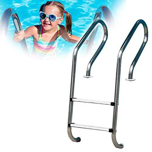 Escalera para piscina 2 peldaños acero inoxidable miniatura 1