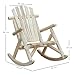 Outsunny Schaukelstuhl Schwingsessel Schaukel Gartenstuhl Relaxstuhl Tannenholz Natur