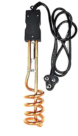 Real Kwality ISI Electric Immersion Water Heater rod 1500W Shockproof Copper heating element coil for hot water instant heating with eBook (Classic)