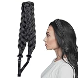 Geflechtes Stirnband 5 Stränge Synthetisches Haar geflochtenes Stirnband mit verstellbarer elastischer Stretch Chunky & Weit geflochtener Geflecht Hair -Band -Haarstück für Girls Style 1