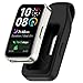 LOKEKE Compatible with Huawei Band 10 Silicone Hanging Buckle, Silicone Protective Case Cover with Steel Clip Compatible with Huawei Band 10/9 / 8(Black)
