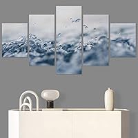 SIGNWIN 5 Panel Canvas Wall Art Beach Blue Coastal Cool Photography Relax/Calm for Home Decorations Ready to Hang - 60