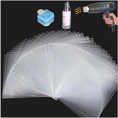 Image of Shrink Wrap Bags for Soap, 200 PCS 5x5 Clear PVC Bags | Heat Shrink Wrap Bags for Homemade Soap, Bath Bombs, Candles, Wax Melts, Jars and Small Gifts