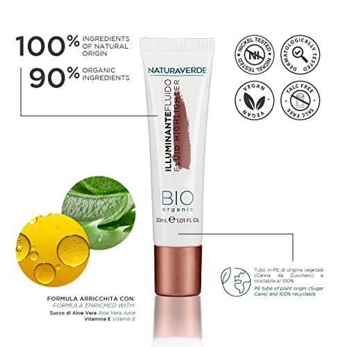 Fluide illuminant Naturaverde Bio doré soin visage éclat 30 ml anti-teint terne - 3