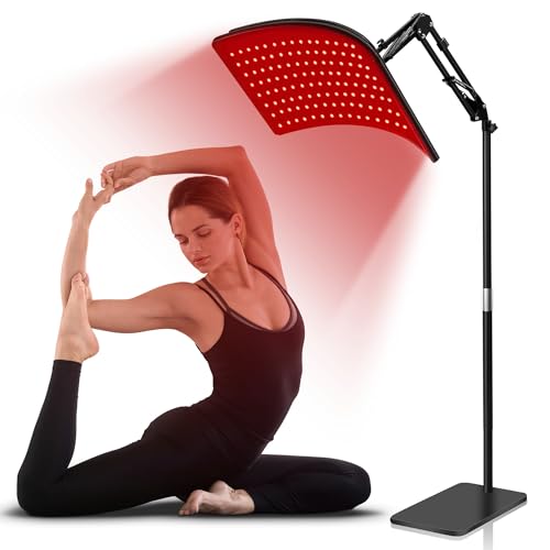 Red Light Therapy for Body, 2 in 1 Removable Red Light Pad or Combined with Stand, Infrared Light Therapy Lamp with Timer Control, 660nm 850nm for Elderly Athletes Fitness Pets (with Elastic Strap)