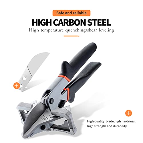 Terizger Miter Shears For Angular,Quarter Round Cutting Tool,Multi Angle Miter Shear Cutter For Wood Chips, 0-135 Degree Adjustable, With 1 Extra Blade (Miter Shears) #TOP7