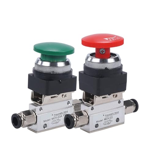 Vanne mécanique MOV-03 1/8 PT avec bouton arrêt d'urgence champignon