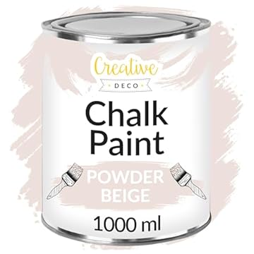 Creative Deco Powder Beige Chalk Paint for Furniture | 1L | Light Beige Matte & Chalky Finish | Smooth Touch for Interiors | Quick Dry | Furniture Paint Wood Paint for Renovation and Decoration