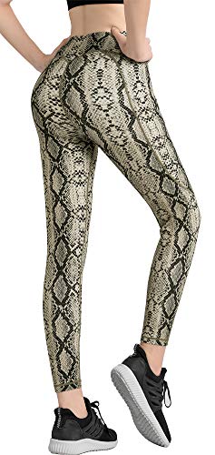 FITTIN Snake Printed Yoga Leggings for Women with Pocket - Ankle Length Pants