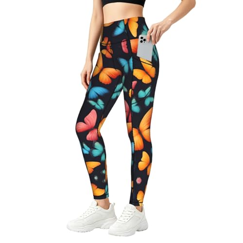 Ropa de gimnasio para mujer con estampado de mariposas y conjuntos de entrenamiento