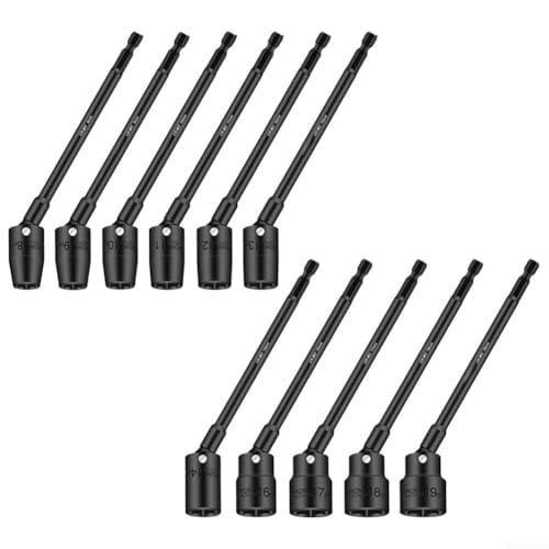 Adaptateur avec tige hexagonale de 150 mm pour tête de douille rotative compatible avec clé AC et lithium (13 mm)