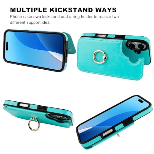 Protection antichoc iPhone 16 étui avec béquille et blocage RFID intégré