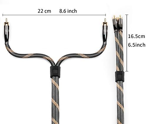 SKW Audiophiles Digital Stereo Audio Cable Coaxial Cable 2RCA Male to 2RCA Male Stereo Audio Y Cable for HiFi System subwoofer Converter Adapter DJ Equipment TV Amplifier Speaker Home Theater - 1.6ft