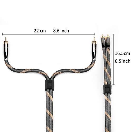 SKW Audiophiles Digital Stereo Audio Cable Coaxial Cable 2RCA Male to 2RCA Male Stereo Audio Y Cable for HiFi System subwoofer Converter Adapter DJ Equipment TV Amplifier Speaker Home Theater - 1.6ft