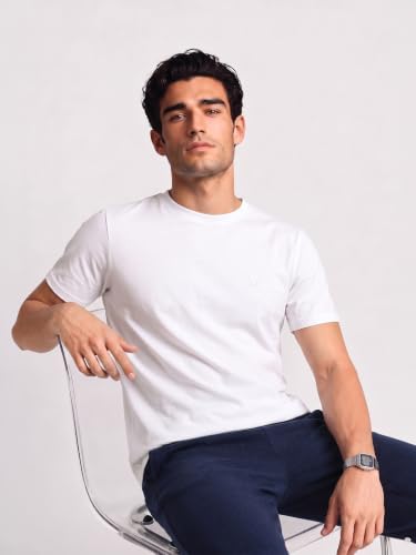 Image of Van Heusen Men's Crew Neck T-Shirt - Soft & Breathable Cotton | Regular Fit | Comfortable Everyday Casual Wear | Short Sleeves | Summer Favorite |Solid Colors | Style 60052|Available in Pack of 1 & 2