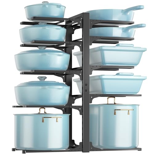 Image of MUDEELA 10-Tier Pots and Pans Organizer Rack, 23.62 inch H for Cast-iron Pans