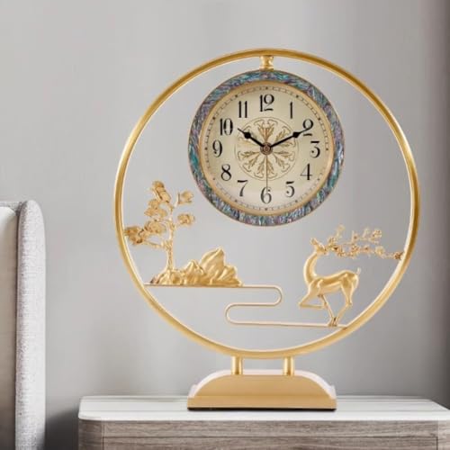 Relojes de mesa de latón analógicos para decoración de salones 8