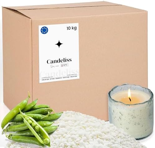 CANDELISS Cera para velas en Vaso 10kg. Cera de soja bajo punto d...