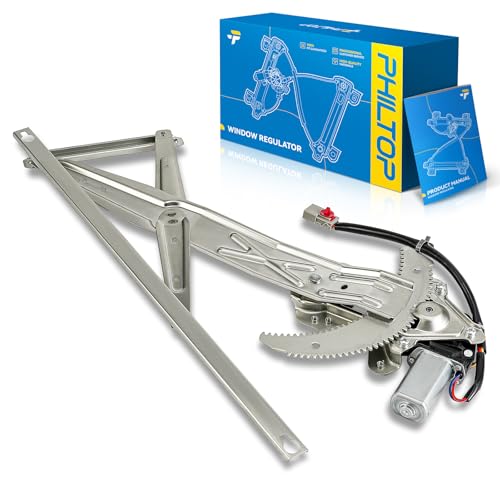 Image of PHILTOP Front Left Driver Side Power Window Regulator and Motor Assembly Compatible with 1996-2000 Honda Civic Replaces 741-737,2 Pins