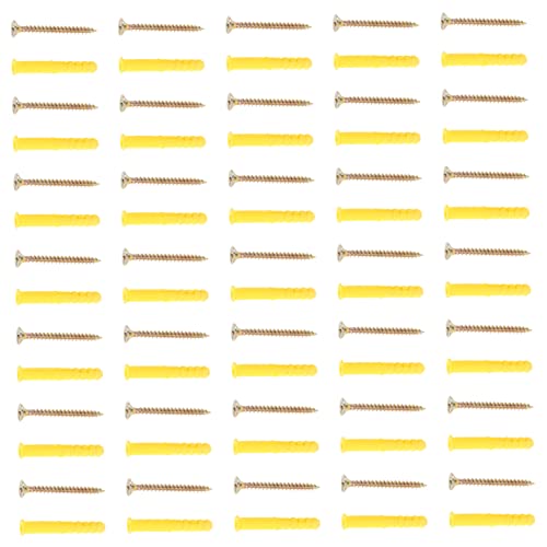 STOBAZA 100 Sets Fasteners for Concrete Yellow Expansion Pegs with High Reliability for Solid Concrete Applications