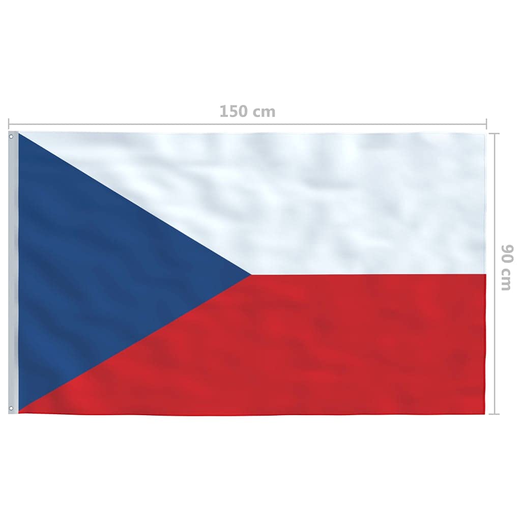 Bandiera della Repubblica Ceca, 90 x 150 cm, in poliestere, con occhielli in ottone, per issare in giardino, balcone, terrazza, stadio, articolo per tifosi, decorazione da giardino, bandiera