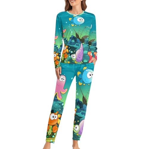 Pyjama femme pieuvre et motif étoile de mer pour des instants de douceur partagés