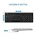 immagine 2OMOTON Tastiera Wireless per PC Windows 7/8/10, con Ricevitore USB 2.4GHz per Desktop/Laptop/Notebook, Tastiera Italiana Senza Fili, Leggera e Sottile, Nera