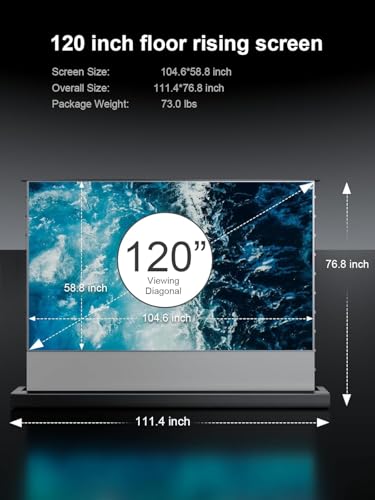 Image of AWOL Aetherion Max 4K 3D UST projector & 120 inch Motorized ALR Floor Rising Projector Screen & 120 inch Smart Station Bundle(Aetherion Max&ALR-F220&AS-120)