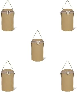 Mealoodiousmusea Juego de 5 bolsas de almacenamiento de cilindro de combustible de nailon, portátiles, con cremallera, reutilizables, flexibles, para mochileros, cocinas, color marrón, tamaño pequeño
