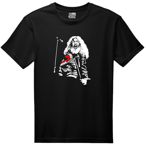 VINY WOODY Hard Rock Español Camiseta Negra Unisex con Diseño Gráfico de Músico, Algodón Jersey, Manga Corta, Cuello Redondo, Estilo Casual Heavy Metal (FR/ES, Letras, L, Regular, Regular, Negro)