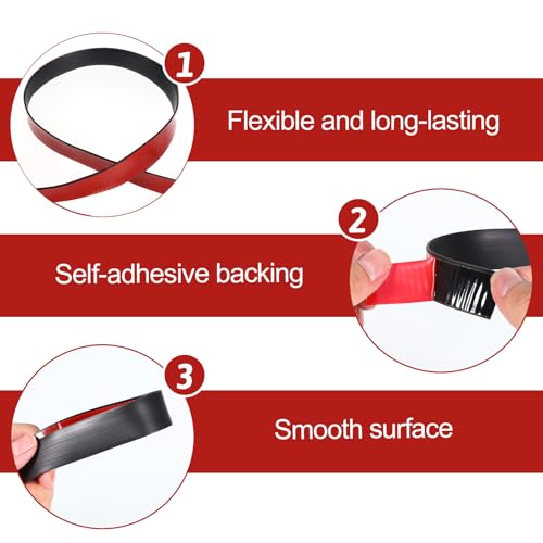 Gummistreifen Selbstklebend, 3meter ×25mm x1.5mm Neopren Gummistreifen Bautenschutzmatte Vollgummi Gummi Klebeband für Gummidichtung, DIY, Bodenbeläge Schutz, Stoßschutz, Rutschfest