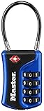 Master Lock Padlock, Set Your Own Combination TSA Accepted Cable Luggage Lock, 1-3/8 in. Wide, Assorted Colors, 4697D