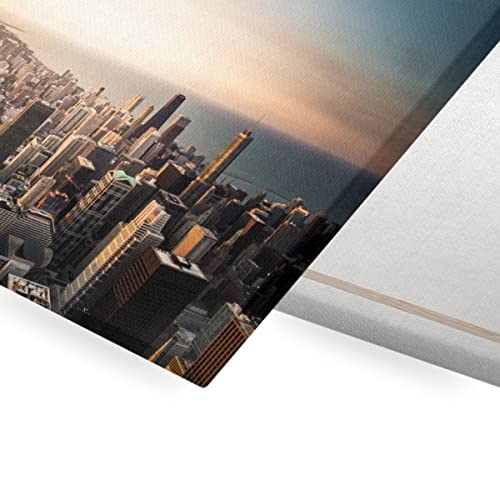Tableau Chicago lever de soleil poster pour salon moderne 60x40