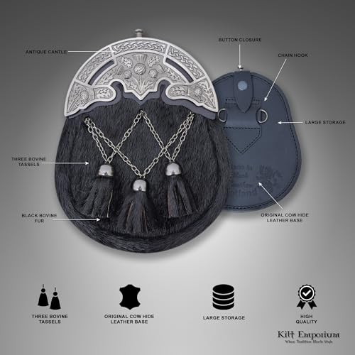 Thistle Sporran for Men, Elegant Full Dress Scottish Kilt Accessory3