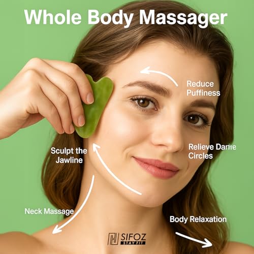SIFOZ Premium Gua Sha Tool for Face – Anti-Aging Facial Massager for Skin Tightening, Wrinkle Reduction & Muscle Relaxation – Natural Skincare Stone for Face, Neck & Eyes - Image 7 thumbnail