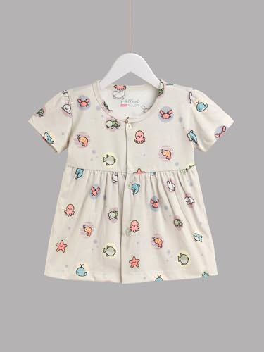 Image of HELLCAT 100% Cotton Baby Frock Dress for Girls - Pack of 3, Soft & Trendy, Short Sleeve
