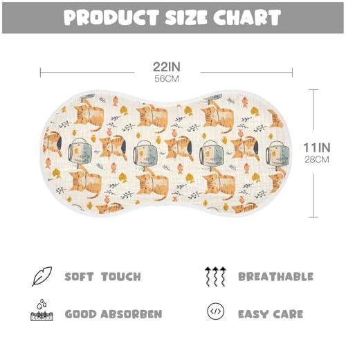 vvfelixl Cat Hold Fish Tank Burp Cloths for Baby Boy Girls Baby Washcloths Burp Rags 1 Pack2