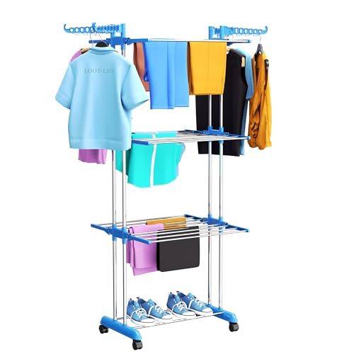 Image of SUNDRY Belly -Big Stainless Steel-Pro Folding Cloth Drying Stand, Drying Rack,Stand for Clothes Heavy Base.