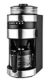 Team Kalorik Cafetera con molinillo de café, Capacidad 0.75L, Jarra de Vidrio, Plástico/Acero...