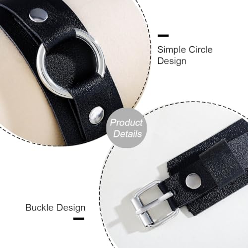 Black Leather Upper Arm Bracelet for Men Elastic Adjustable Armband Men Arms Harness Belt Costume for Nightclub Cosplay4