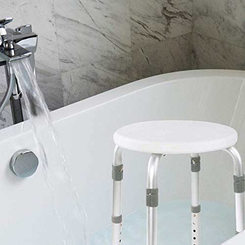 Vaunn Medical Tool-Free Assembly Adjustable Shower Chair And Height Adjustable Folding Cane Bundle #TOP5