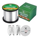 POWJOY Valueable Clear Monofilament Fishing Line 550 Yards - Ultra Strong 0.50mm, All-Purpose for Fresh & Saltwater - Low Memory, Tangle-Free Casting - Exceptional Performance & Price